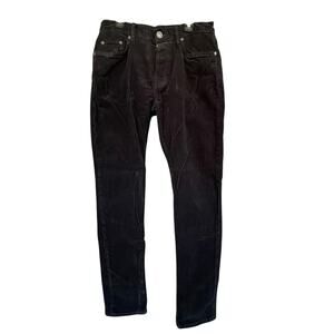 All Saints Rex Corduroy Pants Womens 28 Black Slim Fit Button Fly Stretch